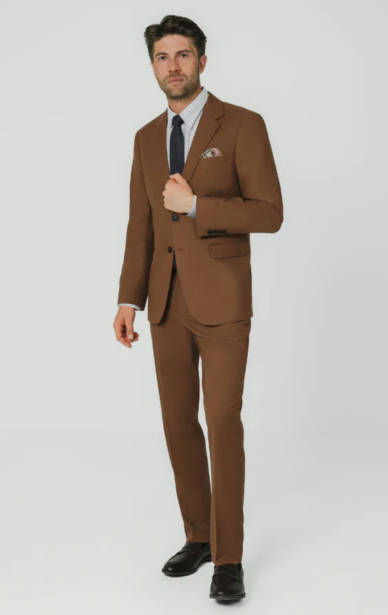 Mittelbraun Twill Anzug Jackett - photo 1 Mittelbraun Twill Anzug Jackett - photo 1