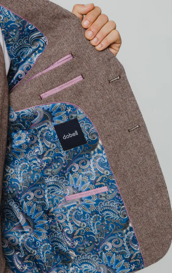 Rotholz Fischgrätenmuster Tweed 3-Teilig Anzug - photo 4 Rotholz Fischgrätenmuster Tweed 3-Teilig Anzug - photo 4