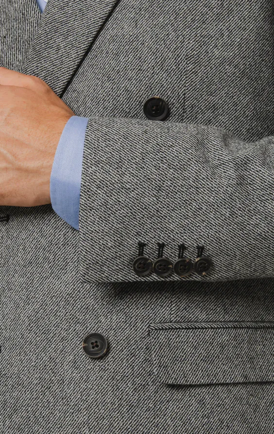Grau Twill Tweed 3-Teilig Anzug - photo 2 Grau Twill Tweed 3-Teilig Anzug - photo 2