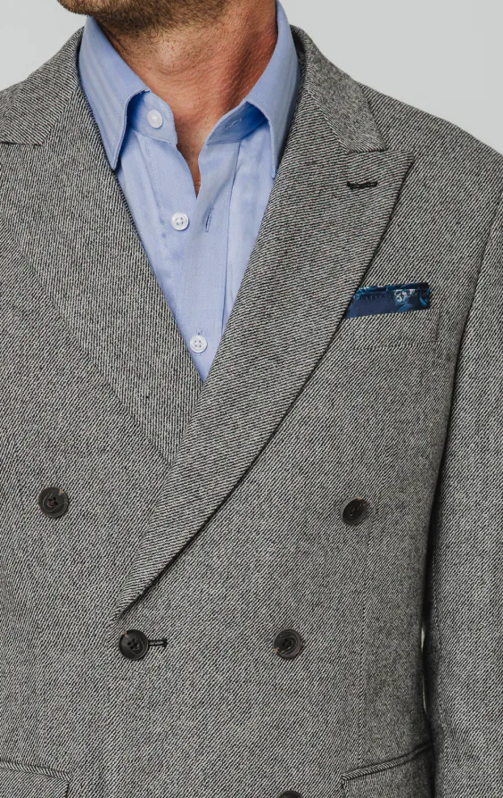 Grau Twill Tweed 3-Teilig Anzug - photo 3 Grau Twill Tweed 3-Teilig Anzug - photo 3
