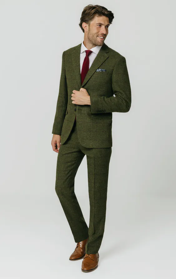Tweed Anzug, Grün, Großes Karo - photo 1 Tweed Anzug, Grün, Großes Karo - photo 1