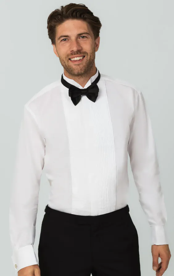 Smokinghemd, Smokingkragen, gefältelte Hemdbrust, Slimfit, 100% Baumwolle Smokinghemd, Smokingkragen, gefältelte Hemdbrust, Slimfit, 100% Baumwolle