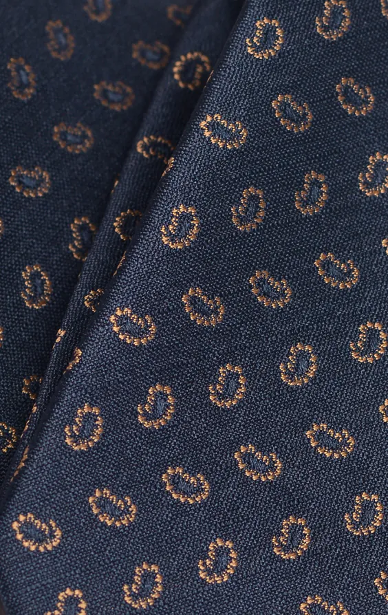 Marineblau Paisley-Muster Krawatte - photo 3 Marineblau Paisley-Muster Krawatte - photo 3