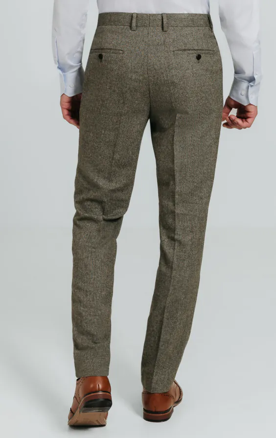 Salbeigrün Fischgrätenmuster Tweed Anzug Hose - photo 2 Salbeigrün Fischgrätenmuster Tweed Anzug Hose - photo 2