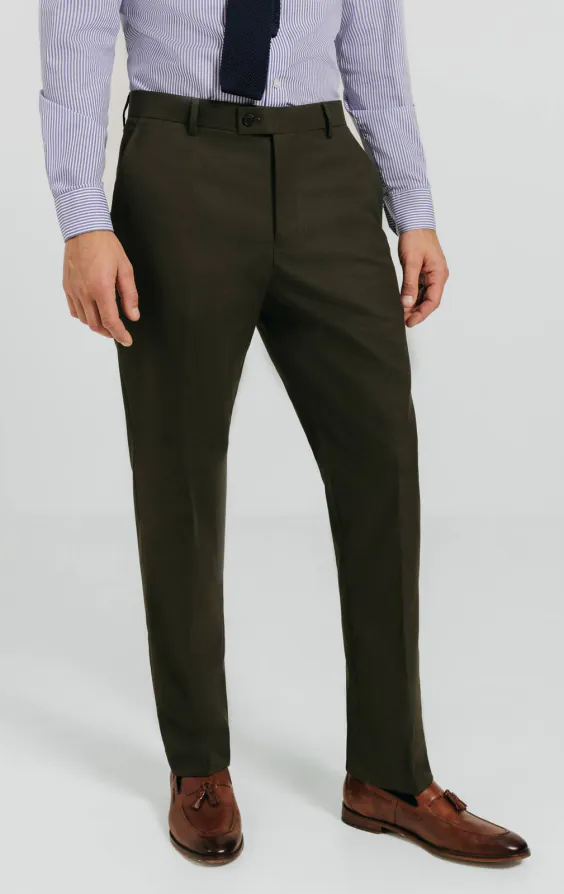 Dunkelgrün Twill Anzug Hose Dunkelgrün Twill Anzug Hose