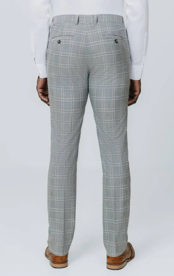 Grau mit Braunem Karo Anzug Hose - photo 2 Grau mit Braunem Karo Anzug Hose - photo 2