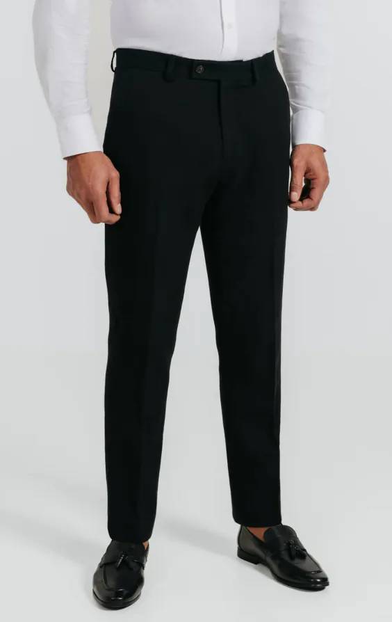 Schwarzes Anzughose aus Leinen-Twill