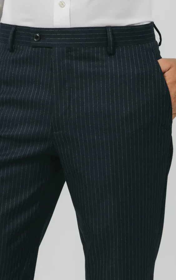 Marineblaue mit Kreidestreifen Anzug Hose - photo 1 Marineblaue mit Kreidestreifen Anzug Hose - photo 1