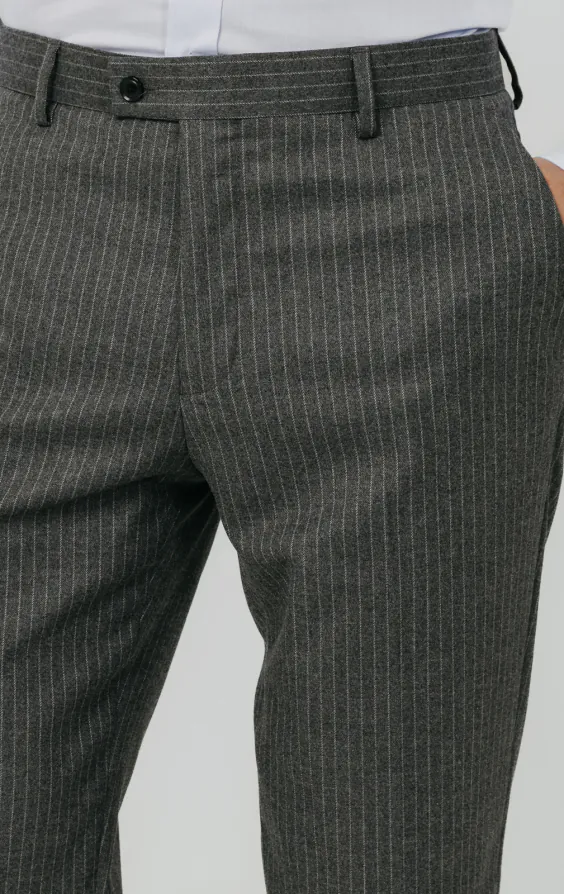 Anthrazitgraue mit Kreidestreifen Anzug Hose - photo 1 Anthrazitgraue mit Kreidestreifen Anzug Hose - photo 1