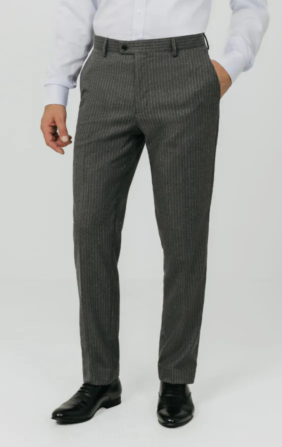 Anthrazitgraue mit Kreidestreifen Anzug Hose Anthrazitgraue mit Kreidestreifen Anzug Hose