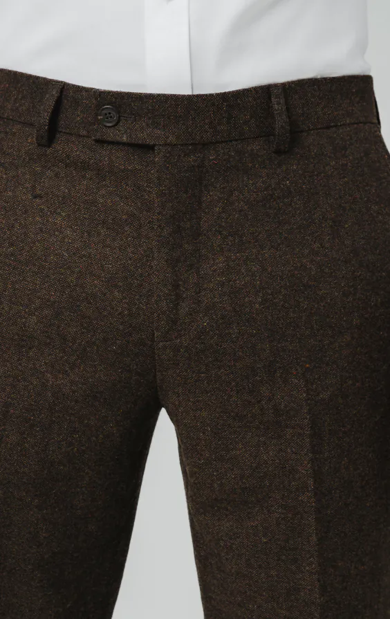 Dunkelbraune Donegal Tweed Anzug Hose - photo 1 Dunkelbraune Donegal Tweed Anzug Hose - photo 1