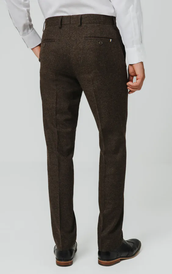 Dunkelbraune Donegal Tweed Anzug Hose - photo 2 Dunkelbraune Donegal Tweed Anzug Hose - photo 2