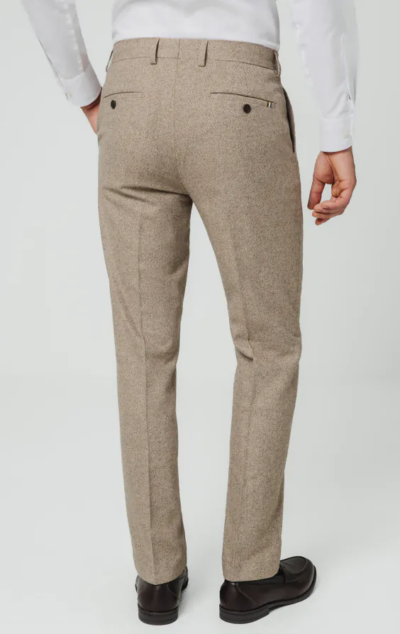Kamelbraune Twill Tweed Anzug Hose - photo 2 Kamelbraune Twill Tweed Anzug Hose - photo 2