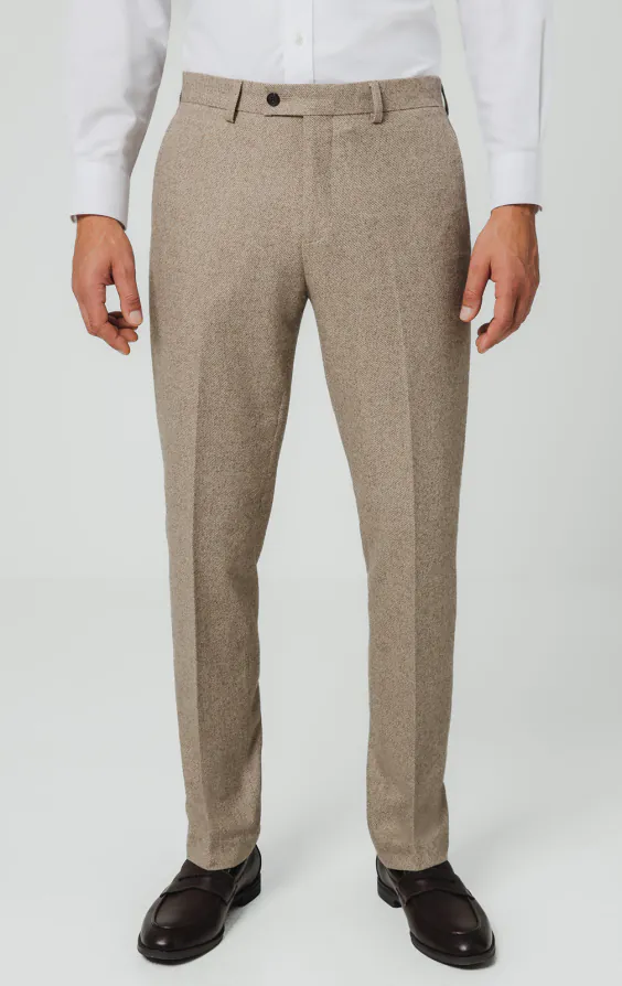Kamelbraune Twill Tweed Anzug Hose Kamelbraune Twill Tweed Anzug Hose