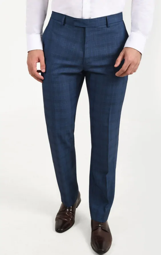 Dunkelblau karierte hose Clearance