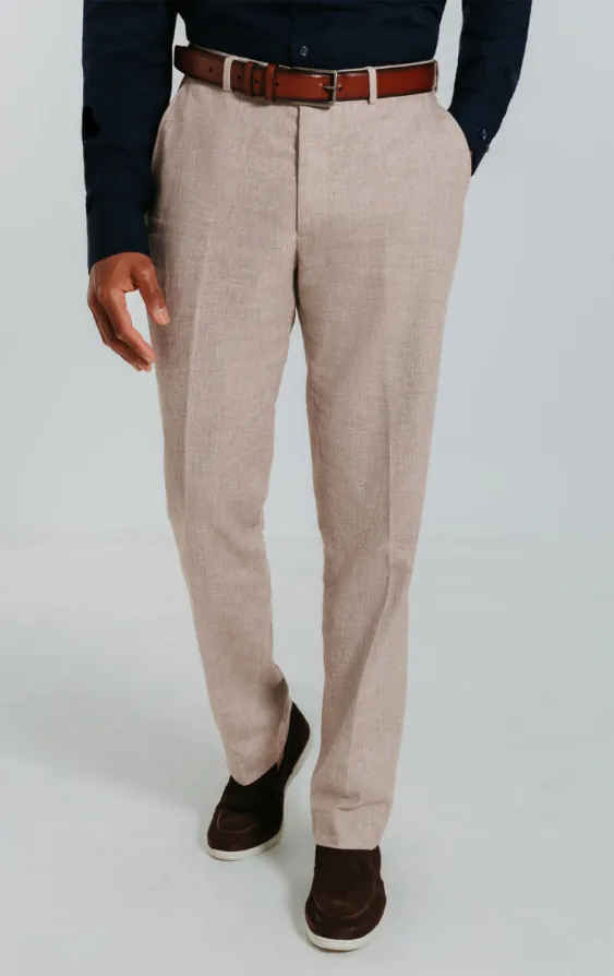 Leinen Anzug, Sandfarben, Slim-Fit - photo 6