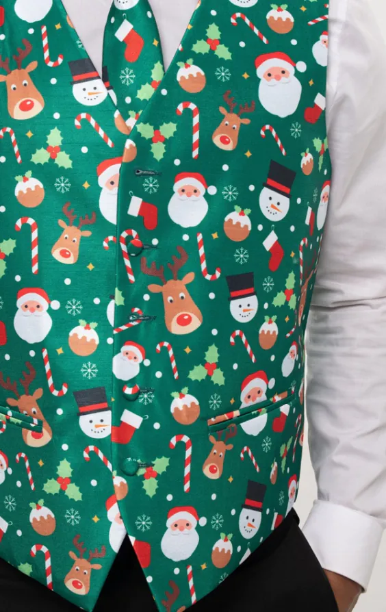 Grüne Santa & Helfer Weihnachts Weste - photo 1