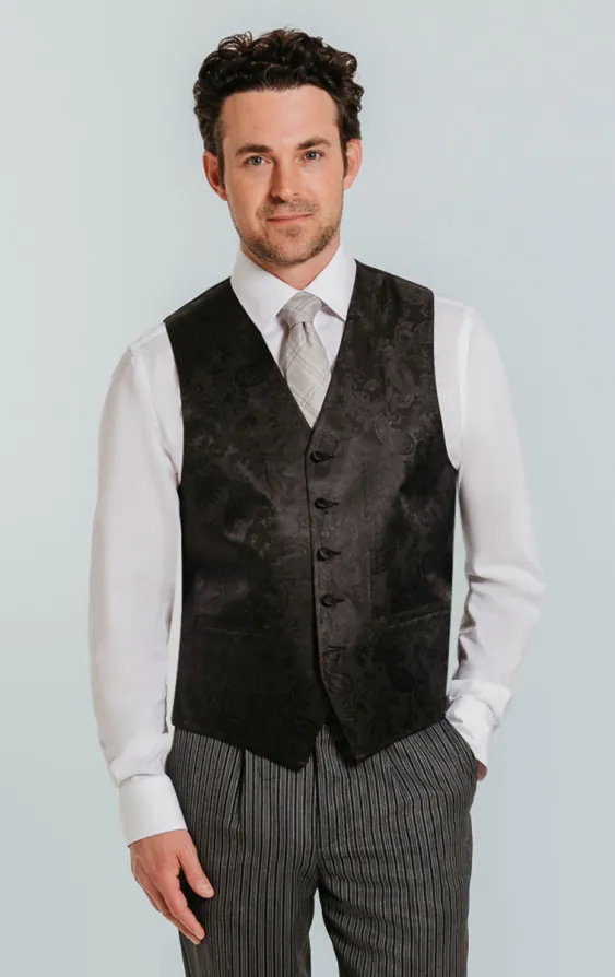 Weste, Paisley, Schwarz
