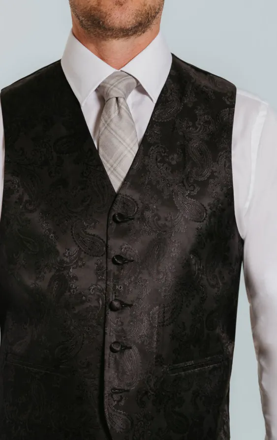 Weste, Paisley, Schwarz - photo 2