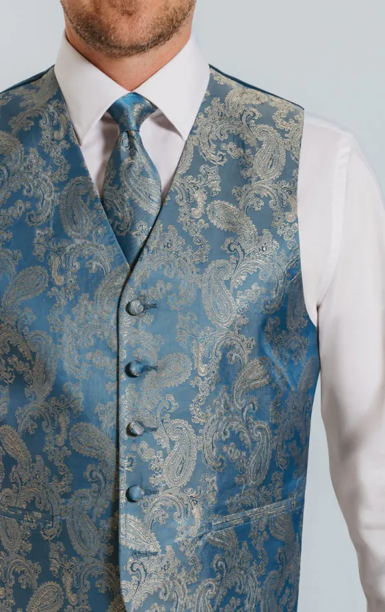 Paisley Weste, Taubenblau - photo 2