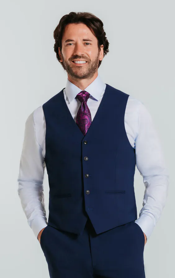 Blau Slim-Fit Weste Blau Slim-Fit Weste