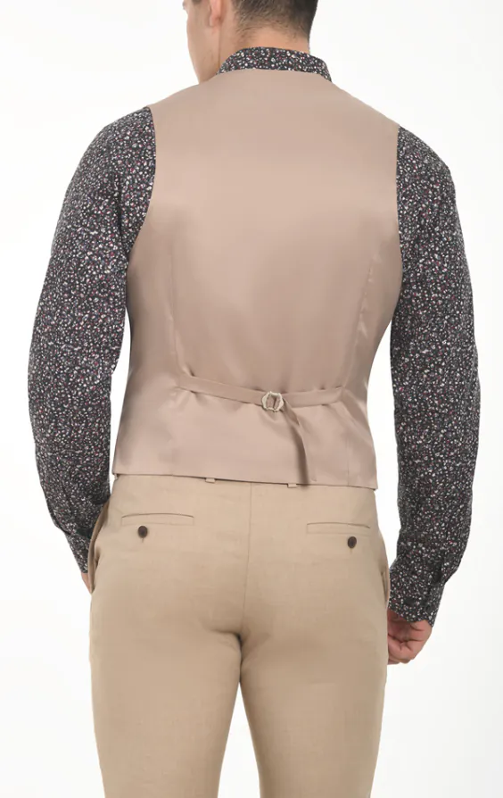 Weste, Kamelbraun, Zweireihig, Slim-Fit - photo 2