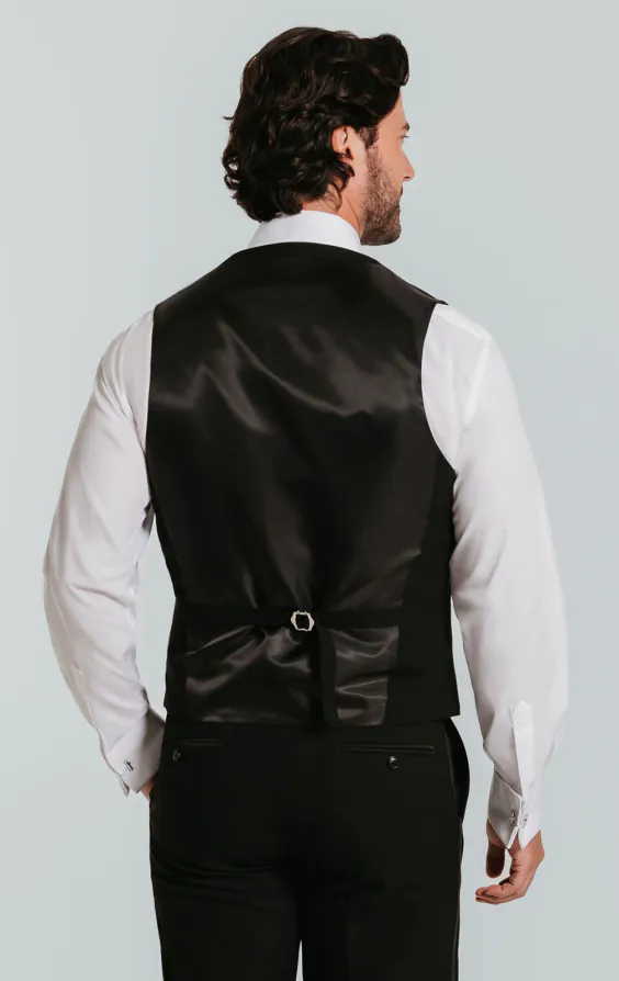 Smokingweste, Schwarz, Zweireihig, Slim-Fit - photo 2
