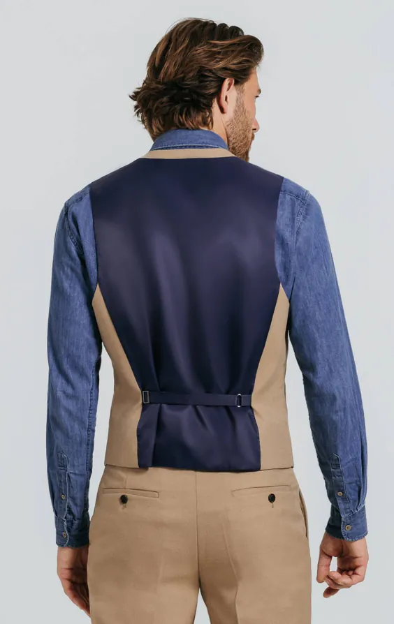 Kamelbraun Twill Weste - photo 2