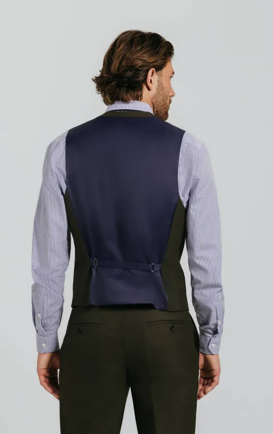 Dunkelgrün Twill Weste - photo 2