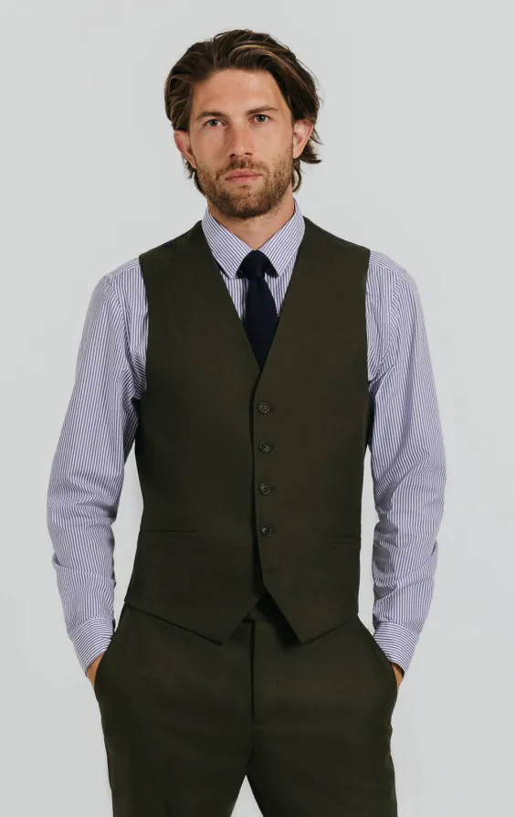 Dunkelgrün Twill Weste