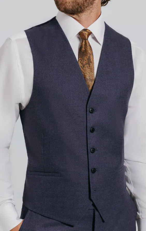 Dunkelblau Twill Weste - photo 1