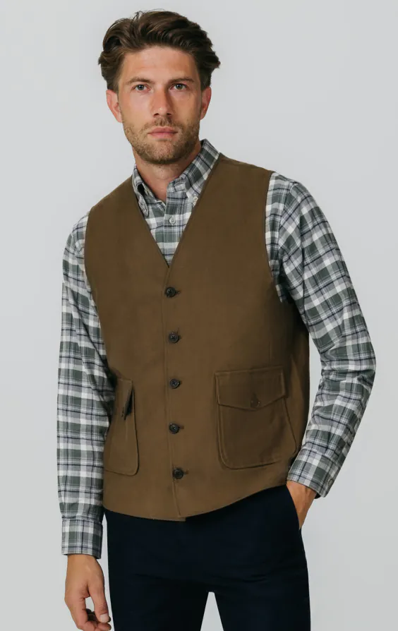 Taupe Moleskin Weste Taupe Moleskin Weste