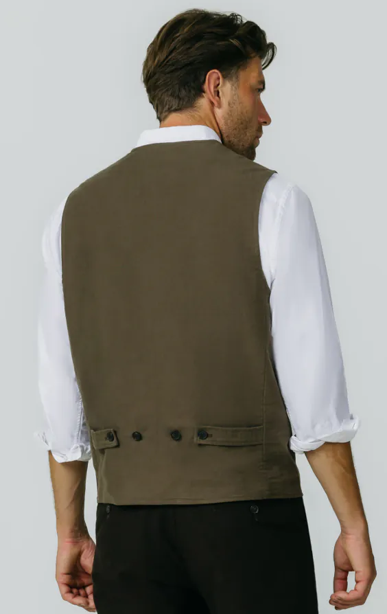 Olive Moleskin Weste - photo 3