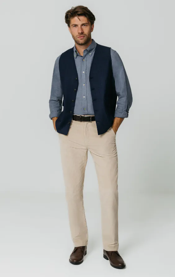 Marineblau Tweed Weste mit Fischgrätmuster mit aufgesetzten Taschen - photo 1 Marineblau Tweed Weste mit Fischgrätmuster mit aufgesetzten Taschen - photo 1