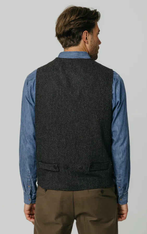 Graue Barleycorn Tweed Weste mit aufgesetzten Taschen - photo 3