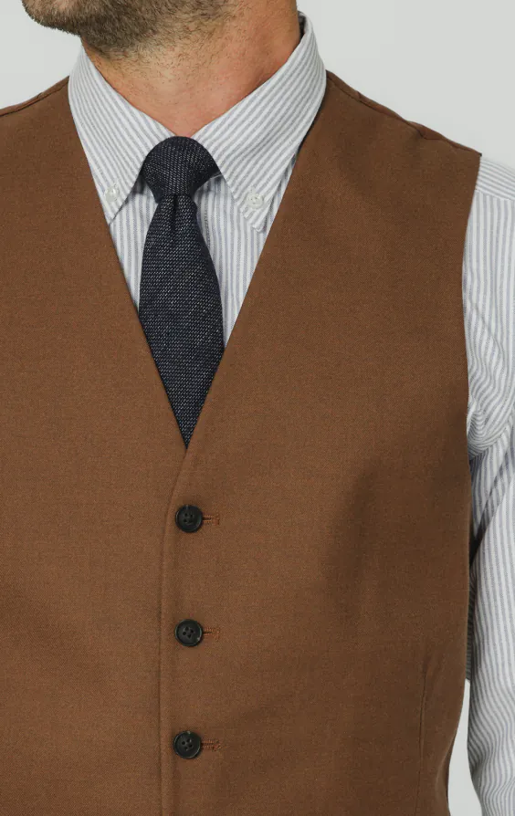 Mittelbraun Twill Weste - photo 1 Mittelbraun Twill Weste - photo 1