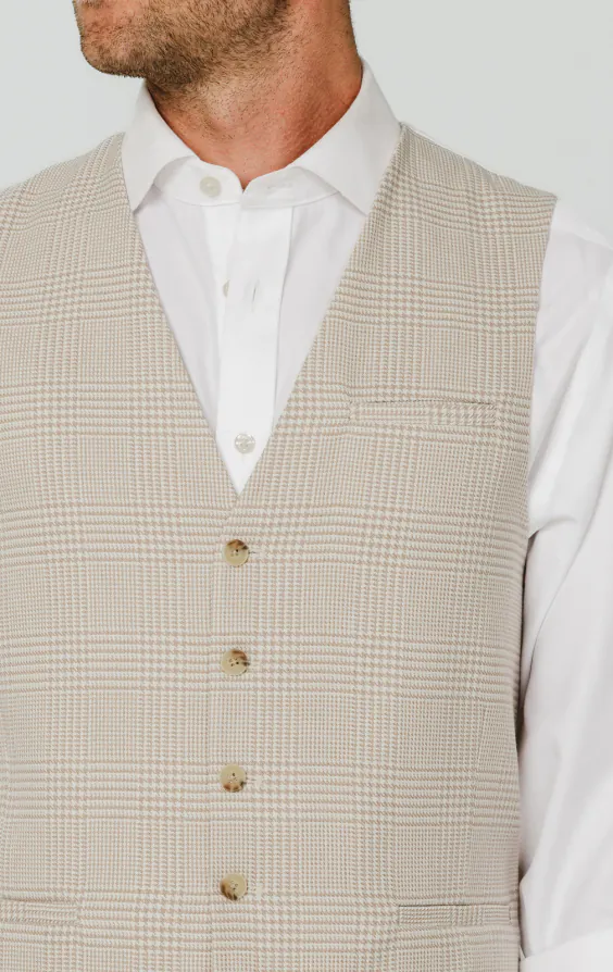 Beige Weste mit Prince-of-Wales-Karomuster - photo 1