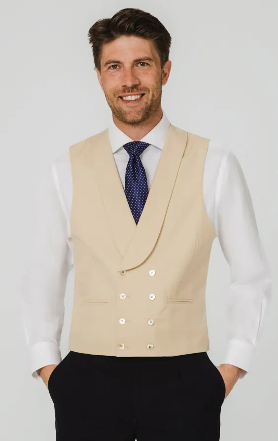 Hellbraun Gold Zweireihig Traditionelle Hochzeitsweste Hellbraun Gold Zweireihig Traditionelle Hochzeitsweste