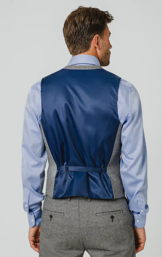Grau Twill Tweed Weste - photo 2