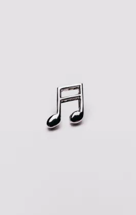 Silberfarbene Musiknote Reversabzeichen