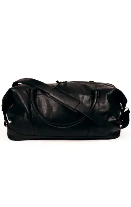 Schwarze Leder Reisetasche