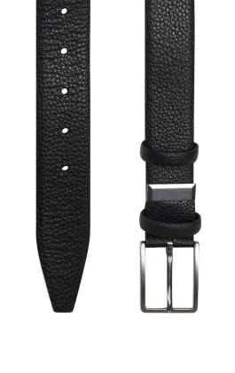Schwarzer Kieselstein Ledergürtel