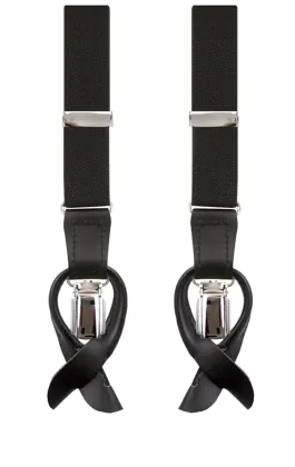 Luxury Hosenträger, schmal, schwarz - 25mm