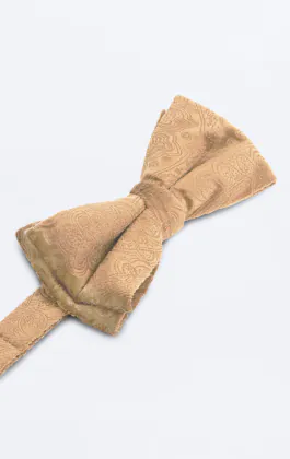 Dobell Samt Fliege, Gold mit Paisleymuster