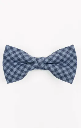 Dobell Leinenfliege Blau Gingham Karo