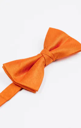 Vorgebundene orangefarbene Fliege in Dupion-Optik