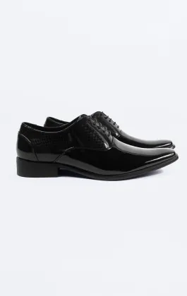 Moderner Abendschuh, schwarz, Oxfordstil
