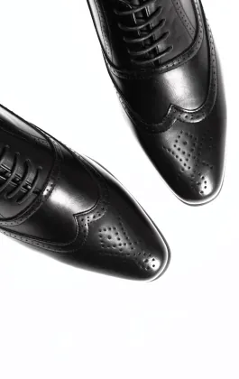 Schwarze Oxford Brogue Schuhe