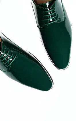 Moderne Dunkelgrüne Lackschuhe