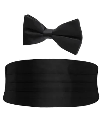 Set, Kummerbund und Fliege für Jungen, Schwarz